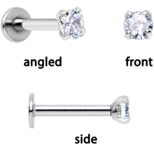 Load image into Gallery viewer, 16G 1/4 Clear Gem Red Rose Flower Cartilage Tragus Earring Set of 3