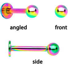 Load image into Gallery viewer, 16G 1/4 Pink Gem Rainbow Cartilage Tragus Earring Set of 3