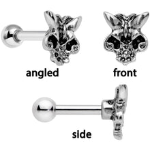 Load image into Gallery viewer, 16G 1/4 Blue Gem Spring Black Cartilage Tragus Earring Set of 3