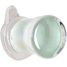 Load image into Gallery viewer, Aurora White Glass Double Flare Kitty Cat Plug Set 6mm to 25mm