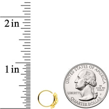 Load image into Gallery viewer, 20G 5/16 Red Gem Gold Tone Flower Garden Seamless Circular Ring