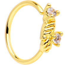 Load image into Gallery viewer, 20G 5/16 Clear CZ Gem Gold Tone Openwork Seamless Circular Ring