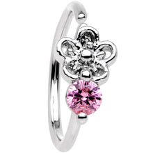 Load image into Gallery viewer, 20G 5/16 Pink Gem Flower Seamless Circular Ring