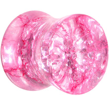Load image into Gallery viewer, Pink Shattered Glass Flamingo Saddle Plug Set 6mm to 16mm