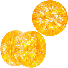 Load image into Gallery viewer, Yellow Shattered Glass Mellow Sunshine Saddle Plug Set 6mm to 16mm