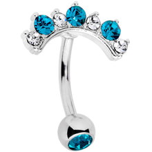 Load image into Gallery viewer, Aqua Clear CZ Gem Wave Of Glamour Belly Ring