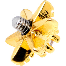 Load image into Gallery viewer, 14G Clear CZ Gem Gold Tone Starfish Dermal Anchor Top