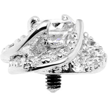 Load image into Gallery viewer, 14G Clear CZ Gem Roses Romance Dermal Anchor Top