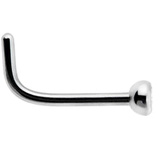 Load image into Gallery viewer, 20G G23 Titanium Press Fit Clear CZ Micro Ball L Shaped Nose Ring