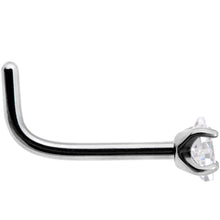 Load image into Gallery viewer, 20G Clear 2mm CZ Gem Grade 23 Titanium Rhombus L Shaped Nose Ring