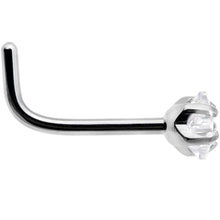 Load image into Gallery viewer, 20G Clear 3mm CZ Star Gem Grade 23 Titanium L Shaped Nose Ring