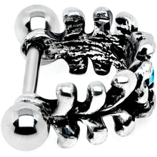 Load image into Gallery viewer, 16G 3/8 Aqua Gem Floral Wreath Cuff Cartilage Earring