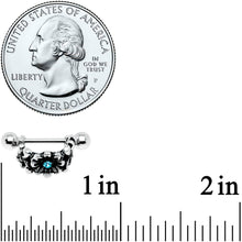 Load image into Gallery viewer, 16G 3/8 Aqua Gem Floral Wreath Cuff Cartilage Earring