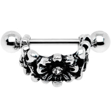 Load image into Gallery viewer, 16G 3/8 Clear Gem Floral Wreath Cuff Cartilage Earring