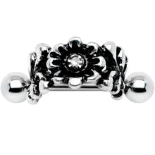 Load image into Gallery viewer, 16G 3/8 Clear Gem Floral Wreath Cuff Cartilage Earring