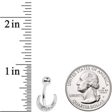 Load image into Gallery viewer, Clear CZ Gem Crescent Moon Belly Ring