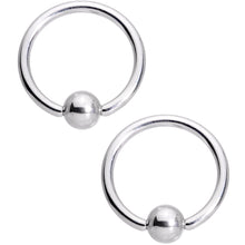 Load image into Gallery viewer, 14G 13mm Rainbow Alien Spaceship BCR Captive Nipple Ring Set
