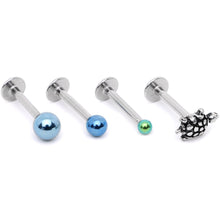 Load image into Gallery viewer, 16G 5/16 Multi Tone End Turtle Cartilage Tragus Earring Set