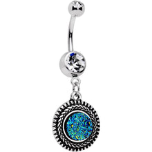 Load image into Gallery viewer, Faux Druzy Quartz Baroque Concentric Circles Dangle Belly Ring