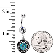 Load image into Gallery viewer, Faux Druzy Quartz Baroque Concentric Circles Dangle Belly Ring