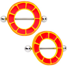 Load image into Gallery viewer, 14G 9/16 Juicy Orange Slice Nipple Shield Set
