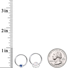 Load image into Gallery viewer, 14G 13mm Blue Gem Faux Druzy UFO BCR Captive Nipple Ring Set Of 4