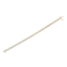 Load image into Gallery viewer, 10K Yellow Gold 4.0 Cttw Alternating Baguette & Round Cut Diamond Bezel- & Prong-Set 7" Tennis Bracelet (G-H Color, SI1-SI2 Clarity)
