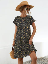 Load image into Gallery viewer, Floral Round Neck Short Sleeve Dress Elegant & Effortless Everyday Style Women Dress
