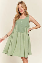 Load image into Gallery viewer, Decorative Button Sleeveless Babydoll Dress For Women β Elegant, Unique, Flowy, Comfortable, Versatile & Stylish