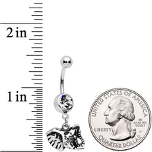 Load image into Gallery viewer, Clear Gem Wild And Free Elephant Dangle Belly Ring