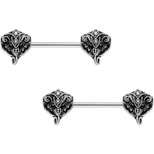 Load image into Gallery viewer, 14G 9/16 Inspired By The Wild Elephant Barbell Nipple Ring Set