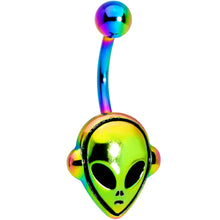 Load image into Gallery viewer, Rainbow PVD Creepy Space Alien Belly Ring