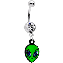 Load image into Gallery viewer, Clear Gem Vivid Invader From Beyond Belly Ring Dangle