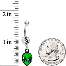 Load image into Gallery viewer, Clear Gem Vivid Invader From Beyond Belly Ring Dangle