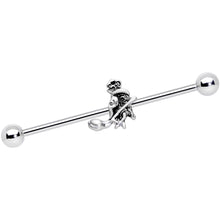 Load image into Gallery viewer, 14G Sacred Hamsa Hand with Flower Industrial Barbell 38mm