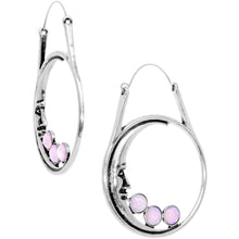 Load image into Gallery viewer, Pink Faux Opal Smiling Man In The Moon Tunnel Plug Earrings