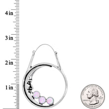 Load image into Gallery viewer, Pink Faux Opal Smiling Man In The Moon Tunnel Plug Earrings