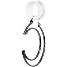 Load image into Gallery viewer, Black Howl at the Moon Crescent Moon Tunnel Plug Earrings