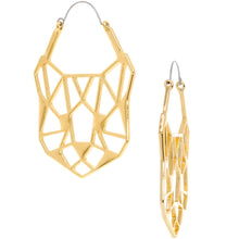 Load image into Gallery viewer, Gold Tone Geometric Cut Out Cat Panther Tunnel Plug Earrings