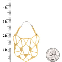 Load image into Gallery viewer, Gold Tone Geometric Cut Out Cat Panther Tunnel Plug Earrings