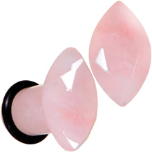 Load image into Gallery viewer, Rose Quartz Faceted Single Flare Plug Set 6mm to 25mm Sizes