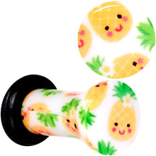 Load image into Gallery viewer, White Acrylic Pretty Pineapple Single Flare Plug Set Sizes 3mm to 16mm