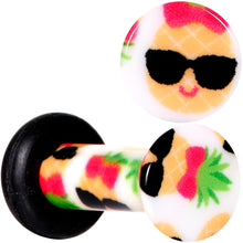 Load image into Gallery viewer, White Acrylic Cool Pineapple Single Flare Plug Set 3mm to 16mm