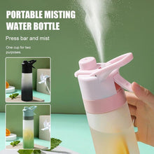 Load image into Gallery viewer, 650ml Water Bottle Outdoor Sports Water Cup Large Capacity Spray Bottle BPA Free Drinkware Travel Camping Drinking Tools Water Bottle Sprayer Mist Creative Spray Water Bottle for Drinking