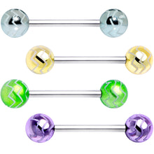 Load image into Gallery viewer, Pastel Wavy Lines Barbell Tongue Ring Set of 4