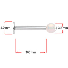 Load image into Gallery viewer, 16G 3/8 Clear Gem White Pearlescent Labret Monroe Tragus
