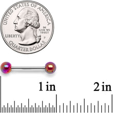 Load image into Gallery viewer, 14G 9/16 Pink Pearlescent Acrylic Barbell Nipple Ring Set