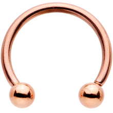 Load image into Gallery viewer, 16G 3/8 Clear Gem Rose Gold Tone Hinged Circular Ring Set