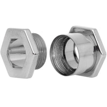 Load image into Gallery viewer, 00G Geometric Hexagon Screw Fit Tunnel Plug Set