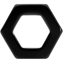 Load image into Gallery viewer, Black Geometric Hexagon Double Flare Tunnel Plug Set 3mm to 25mm